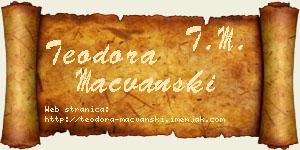 Teodora Mačvanski vizit kartica